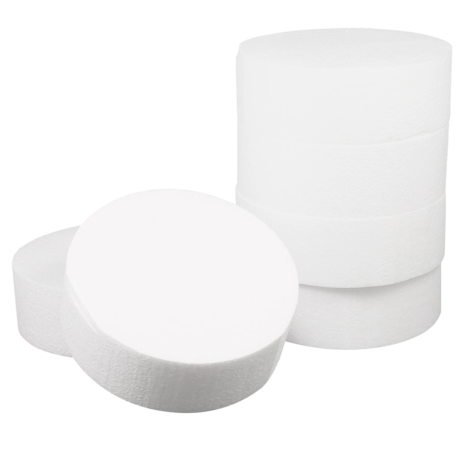 

6pcs DIY Polystyrene Foam Cylinder Safe Practical Toys Children Wisdom Hand-on Painting Tools Graffiti Ornaments White