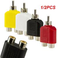 1/2PCS Rca Connector Reliable Efficient Y Splitter Convenient High-quality Av Audio Rca Connector Kit Converter Sturdy Compact