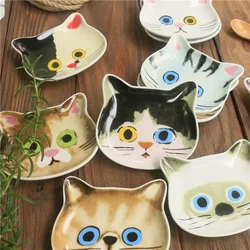 Japan Ceramic cartoon cat sauce dish Creative cute cat face shape condiment dish small plates Home kitchen supplies tableware