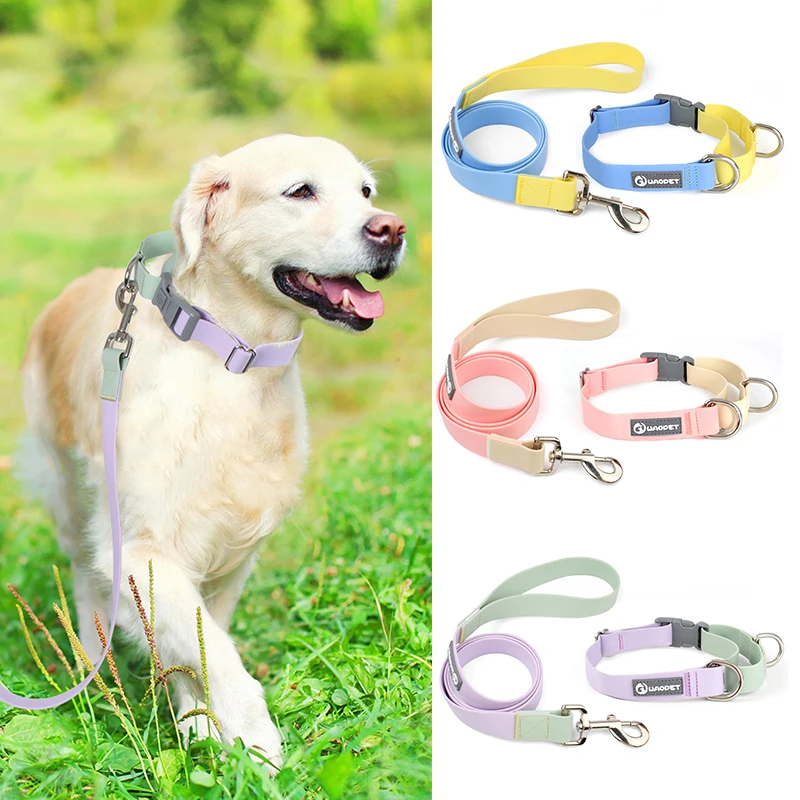 

High Quality PVC Dog Collar & Leashes Set Fashion P-Chain Training Pet Dogs And Cats Walking Running For Small Medium Large Dogs