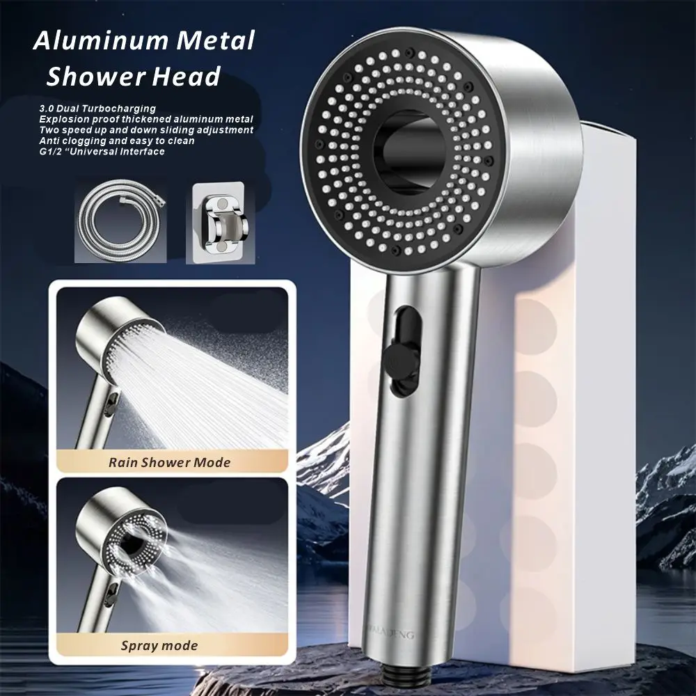 

Новая алюминиевая металлическая душевая лейка с регулируемым напором, водосберегающая, с распылителем, эффектом тропического ливня, для ванной комнаты