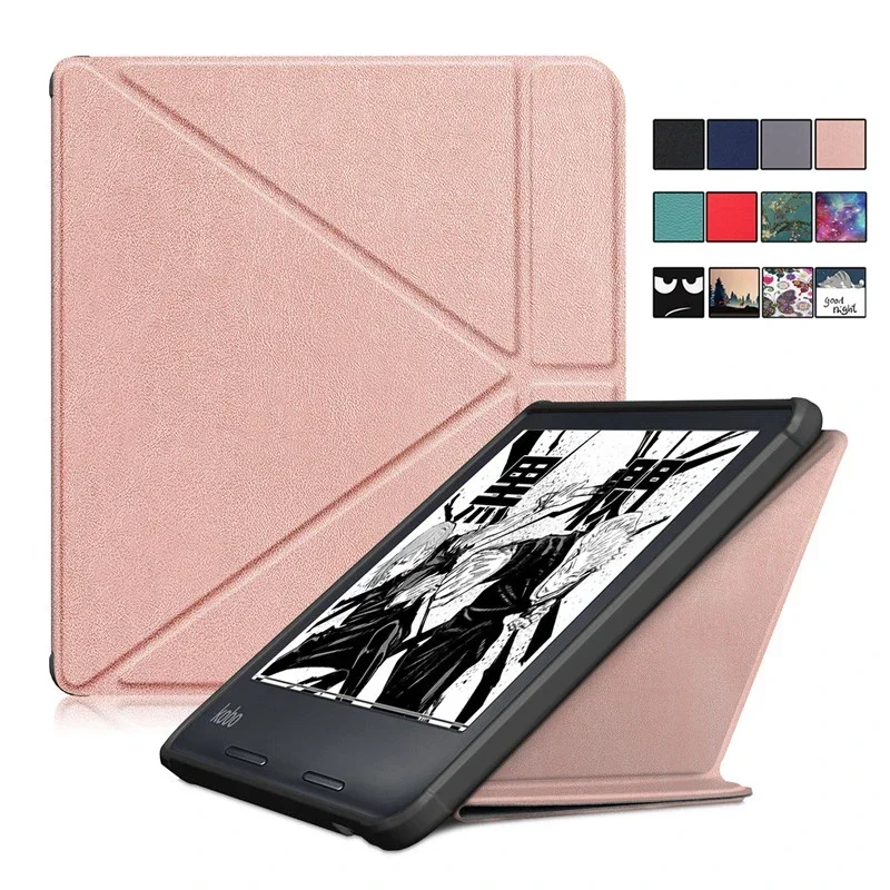 

GEFENIS For Kobo Sage Case 8 Inch Multi-angle Folding PU Leather Stand Ereader Cover For Funda Kobo Sage Cover Case 2021 Wake/Sl