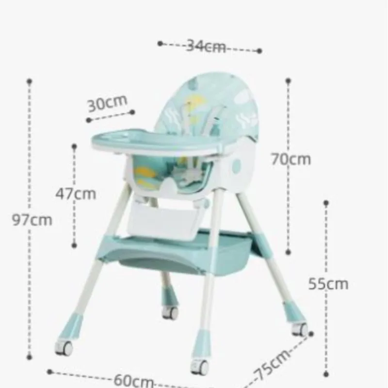 Realife-Chaise de Salle à Manger pour Bébé de 0 à 4 Ans, Table de Croissance Pliable et Multifonctionnelle, Portable pour Manger