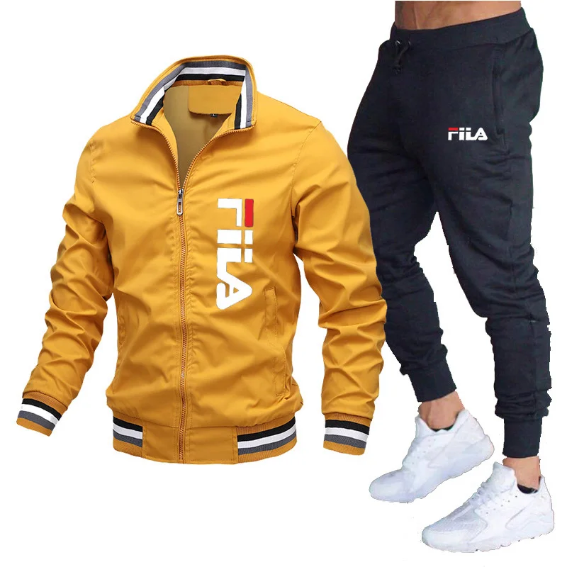 2024 Mens Tracksuits Men Sets Hooded Jacket+sweatpants Tracksuit Zipper Stand Collar Sports Suit Jogging Fitness Men Clothing