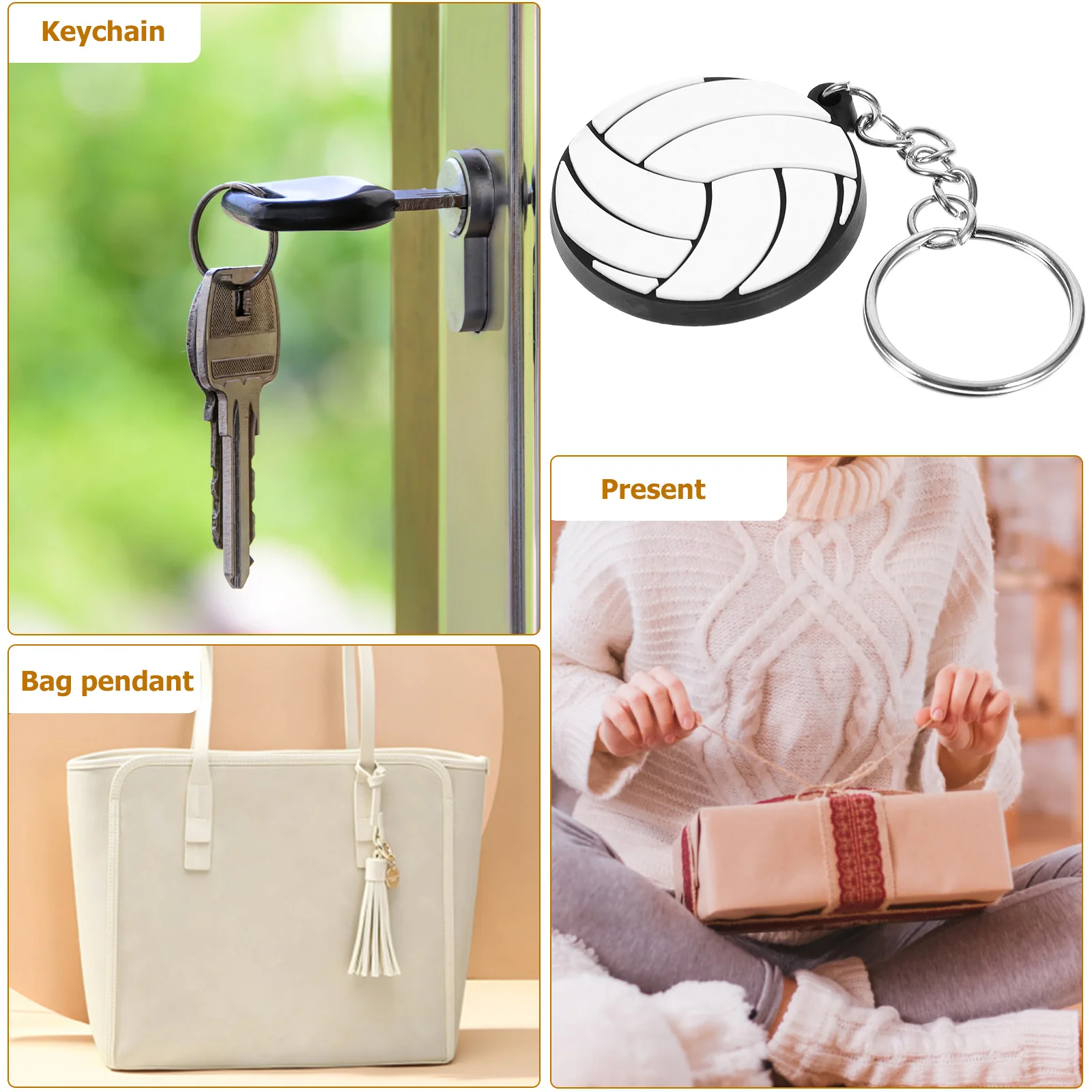 20 Pcs Pvc Volleyball Keychain Party Decoration Pendant Exquisite Bag Wallet Sports Keyring Keychains for Backpacks Mini