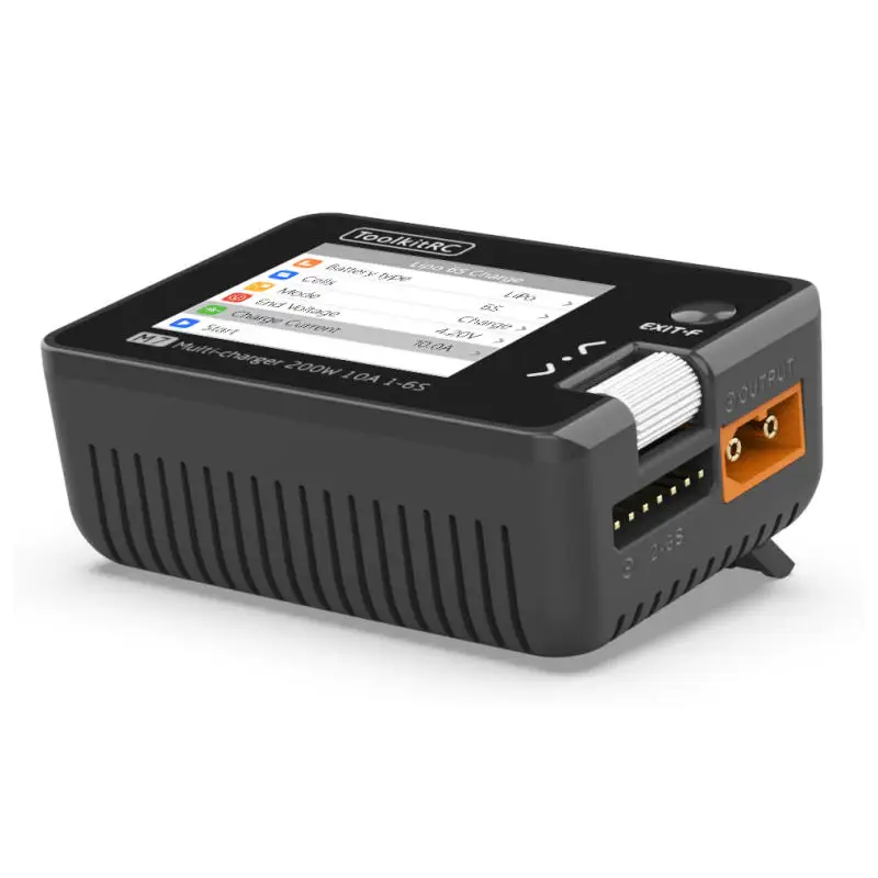 ToolkitRC M7 200W 10A DC Balance Charger/Discharger With ADP100 Adapter (EU/US) For 1-6S Lipo LiHV LiFe Lion RC Battery