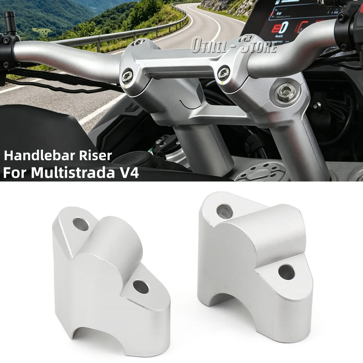 

For Ducati Multistrada V4 Aluminum Handlebar Riser Drag Handle Bar Clamp Extend Adapter Motorcycle Accessories