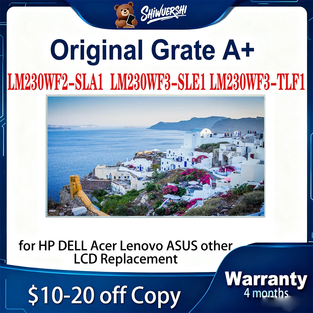 

23 Inch Original New LCD Screen Display LM230WF2 SLA1 LM230WF3 SLE1 LM230WF3 TLF1 1920x1080P FHD