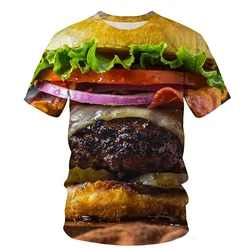 Creative Taco Tuesday Graphic T Shirt for Men Tops 3d Printed Hamburger T-shirt Women Streetwear Oversized Summer Short Sleeve