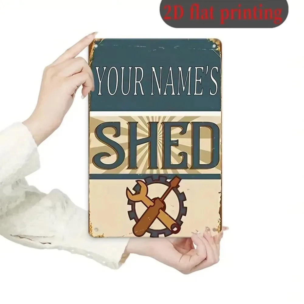 CIFbuy Custom My Tool Shed Tin Plaque Personalized Waterproof Workshop Garage Bar Wall Decor Gift