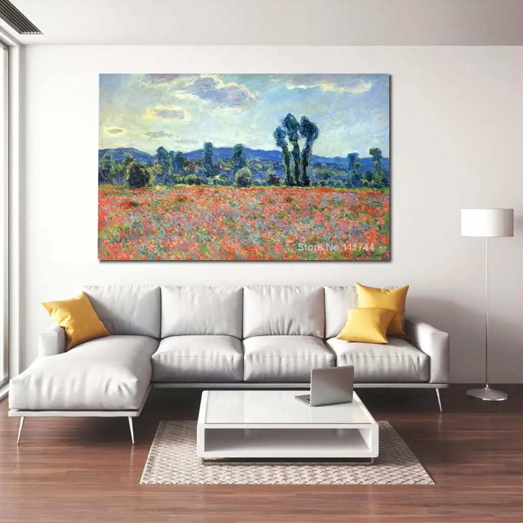 

Poppy Field in Giverny Claude Monet Paintings for Sale Wall Art High Quality Hand Painted