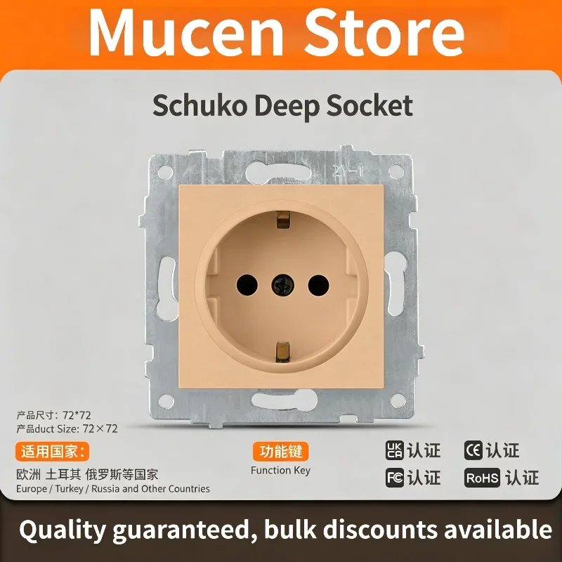 10PC M80 16A EU/German standard socket USB fast charging combination module wall switch socket panel Russian round junction box