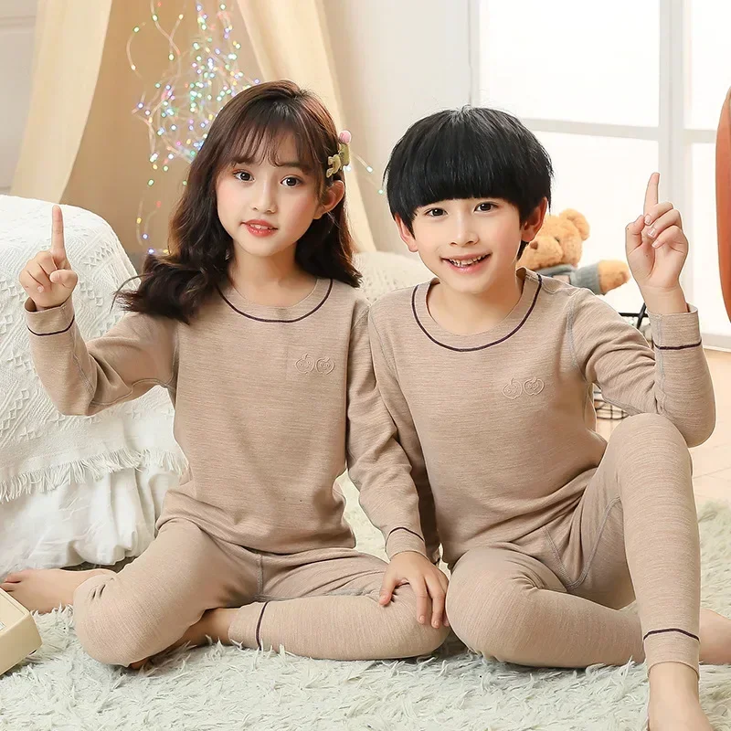 

NEW Child Boy Pajamas for 3-14 Years Winter Thermal Underwear Suit Baby Girl Clothes Toddler Warm Sleepwear Kids Sleep Pyjamas