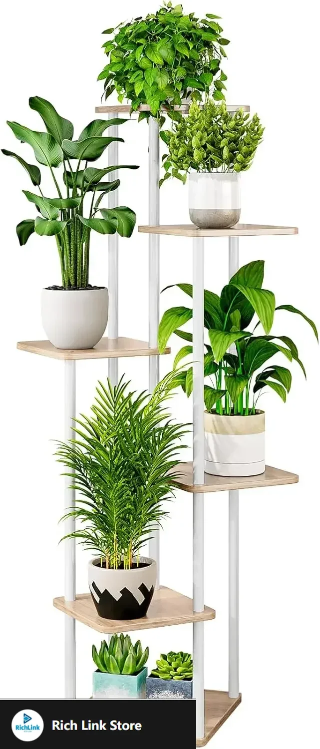 

Plant Stand 6 Tier Indoor Metal Flower Shelf for Multiple Plants Corner Tall Flower Holders