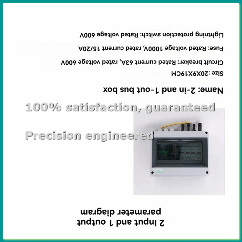 Photovoltaic Combiner Box Dc Circuit Box Combination Box Circuit Breaker Anti-Thunder Protection Switch Fuse 15A Fuse-A14I
