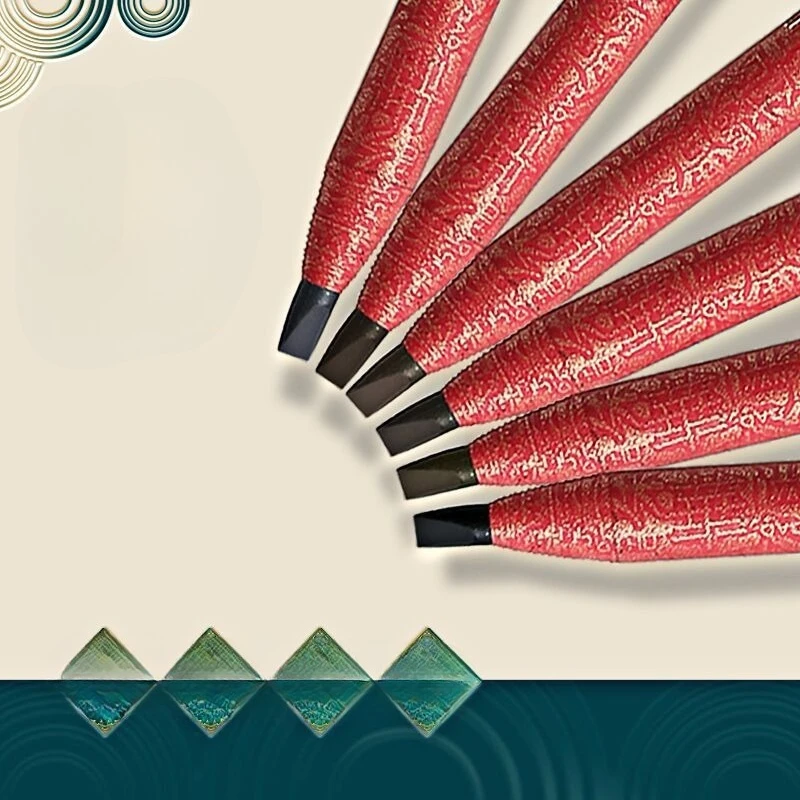 6 ألوان خيوط قلم الحواجب أنبوب أحمر تأثير Microblading مقاوم للماء مقاوم للتلطخ تطبيق سلس للمبتدئين في الاستوديو #2