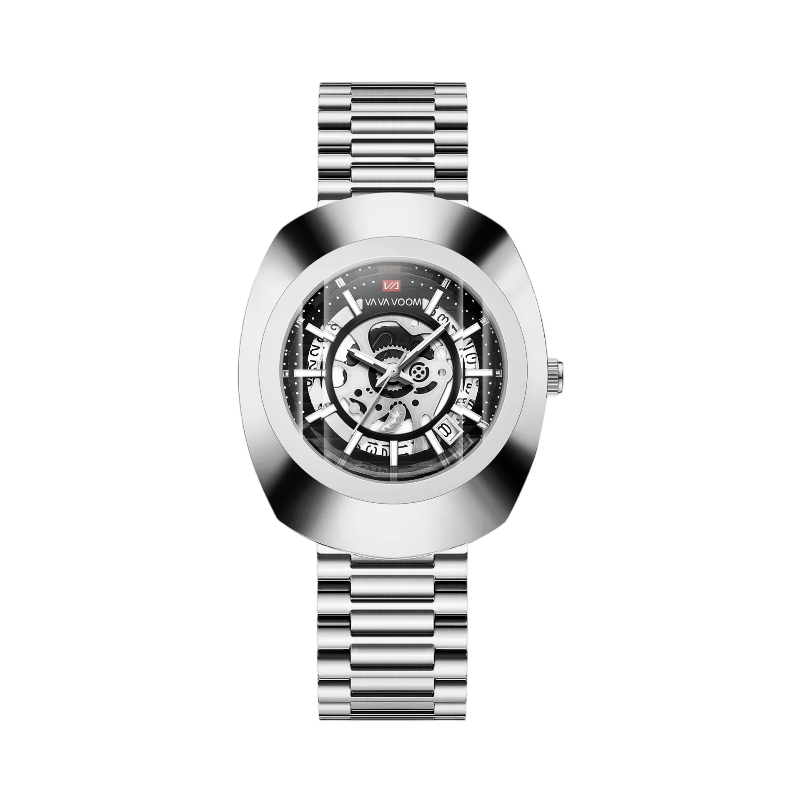 ذكر عارضة شعبية الميكانيكية ساعة اليد برميل على شكل تصميم كوارتز ساعة الرجال اليومية مكتب الأعمال بدقة ساعة