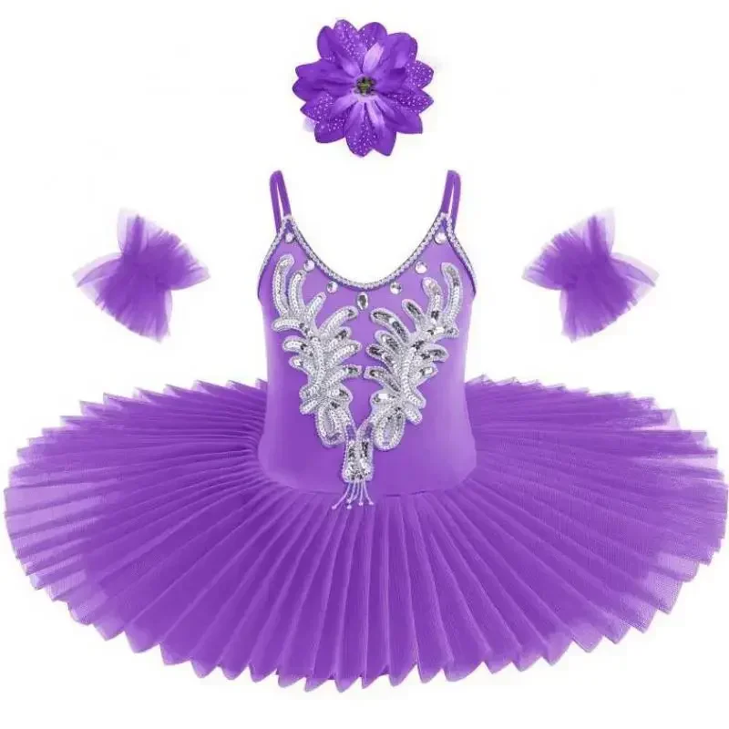 

2025Children Ballet Tutu Skirt For Girls Kids Swan Lake Dance Pancake Tutu Leotards Ballerina Performance Clothing Skating Dress