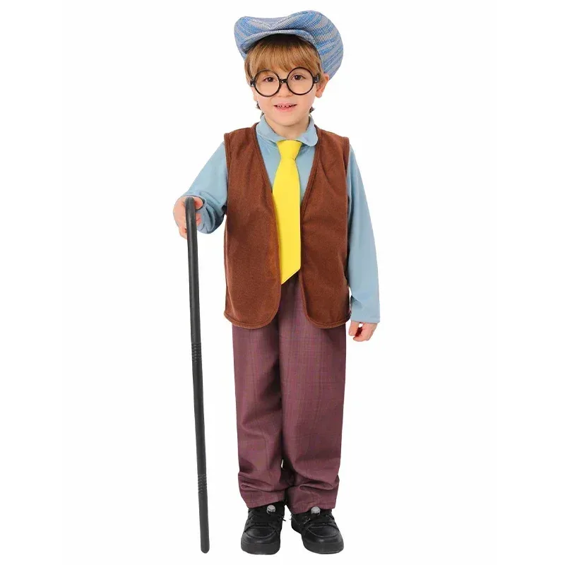 

2024 new arrival kids grandpa Halloween cosplay funny old man BOY'S costume for Purim carnival