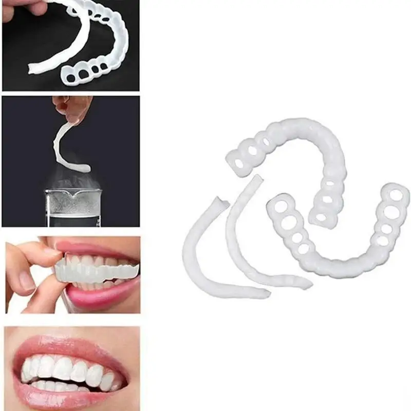 Instantâneo Whitening Snap On Dentes Folheados, Dentes em Ajuste Perfeito, Enbrace, Sorriso Confiança, Dente Temporário para Homens e Mulheres