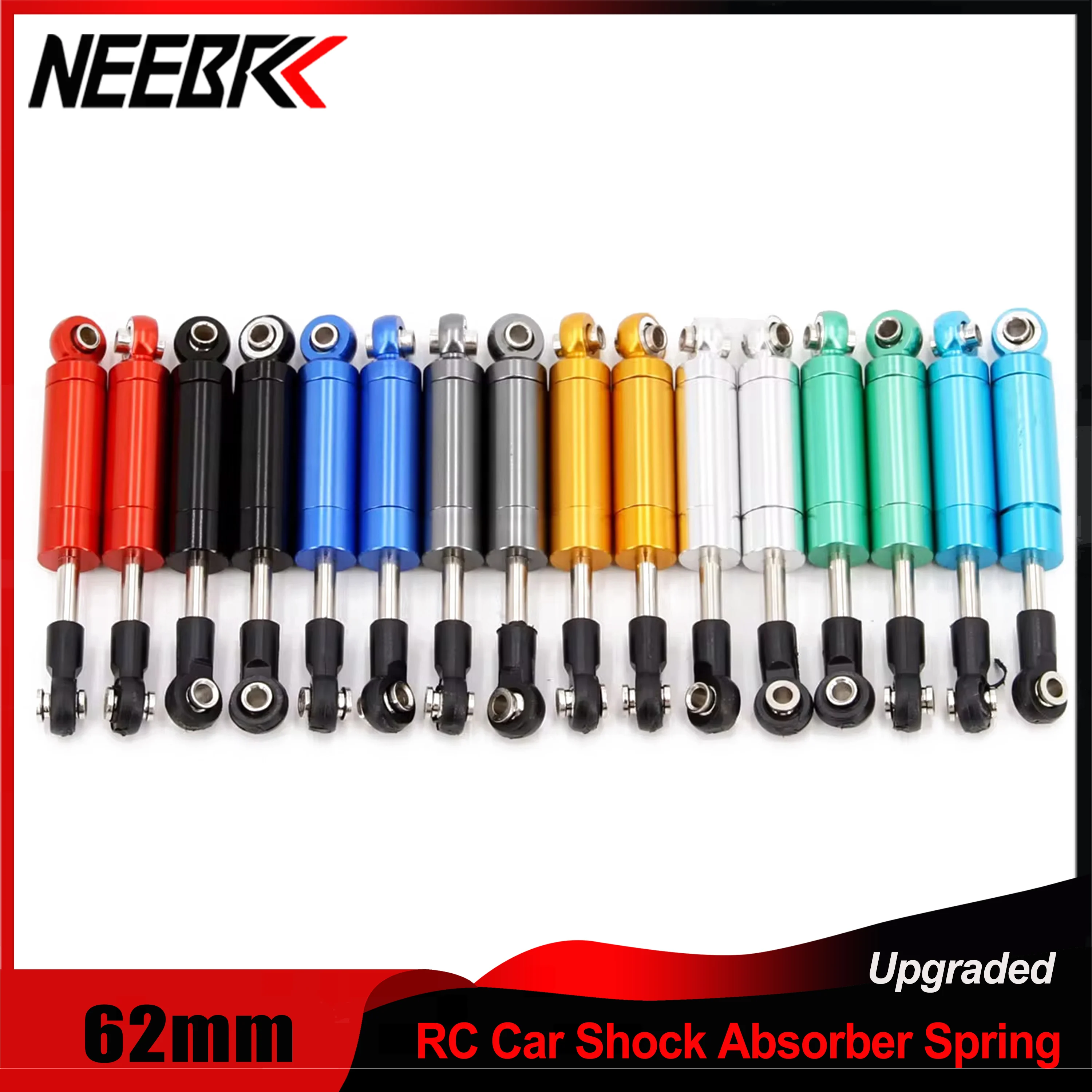 2/4pcs NEEBRC Built-in Spring 62mm Shock Absorber Damper for 1/10 RC Crawler Car Axial SCX10 90046 TRX-4 MST RBX10Wraith WPL