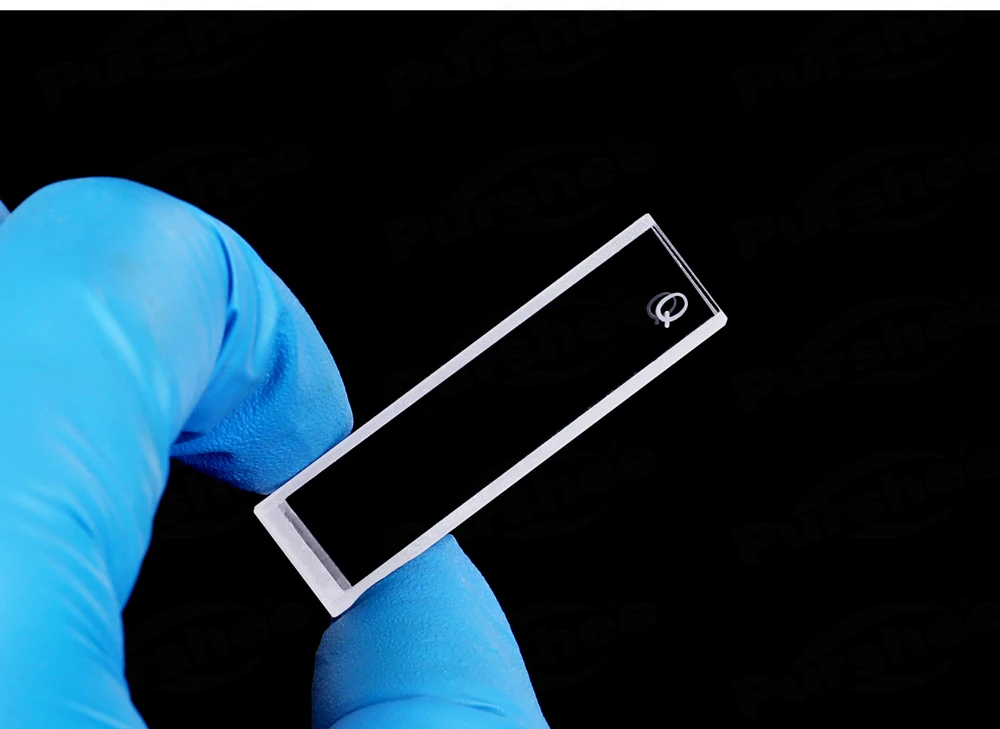 1 Stück Standard-Quarz-Fluoreszenzküvette, 10 mm, 4-seitig transparent, hohe Lichtdurchlässigkeit, verschiedene Ausführungen für UV-Vis-Spektrophotometer. – Detail 4