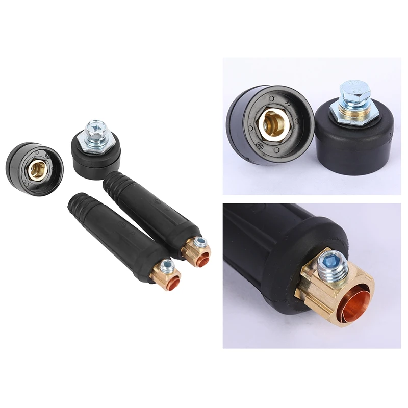 

1 Set Of Black European Style Electric Welding Machine Cable Connector DKJ Quick Connector Plug Socket