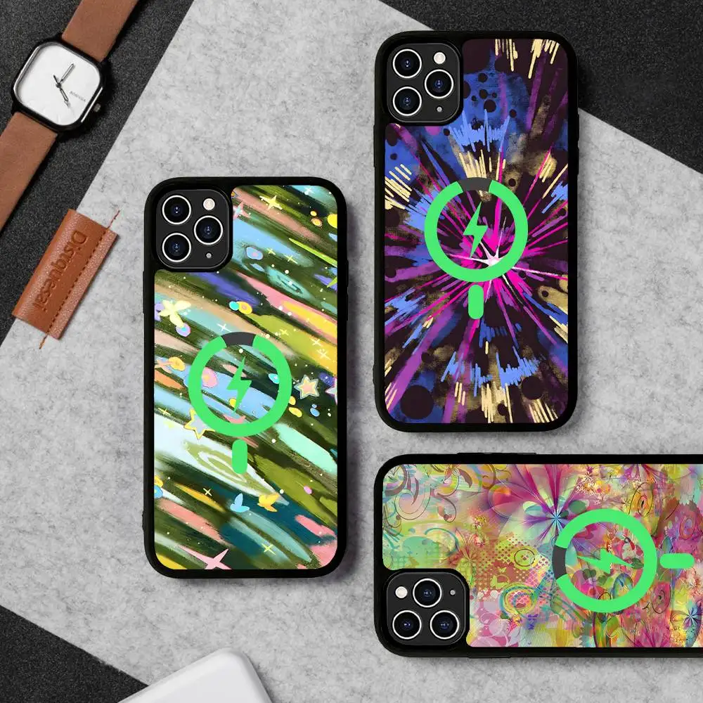 Y-Y2K-Abstract Phone Case For iPhone 17 16 15 14 13 12 11 Pro Max For Magsafe Wireless Charger Cover