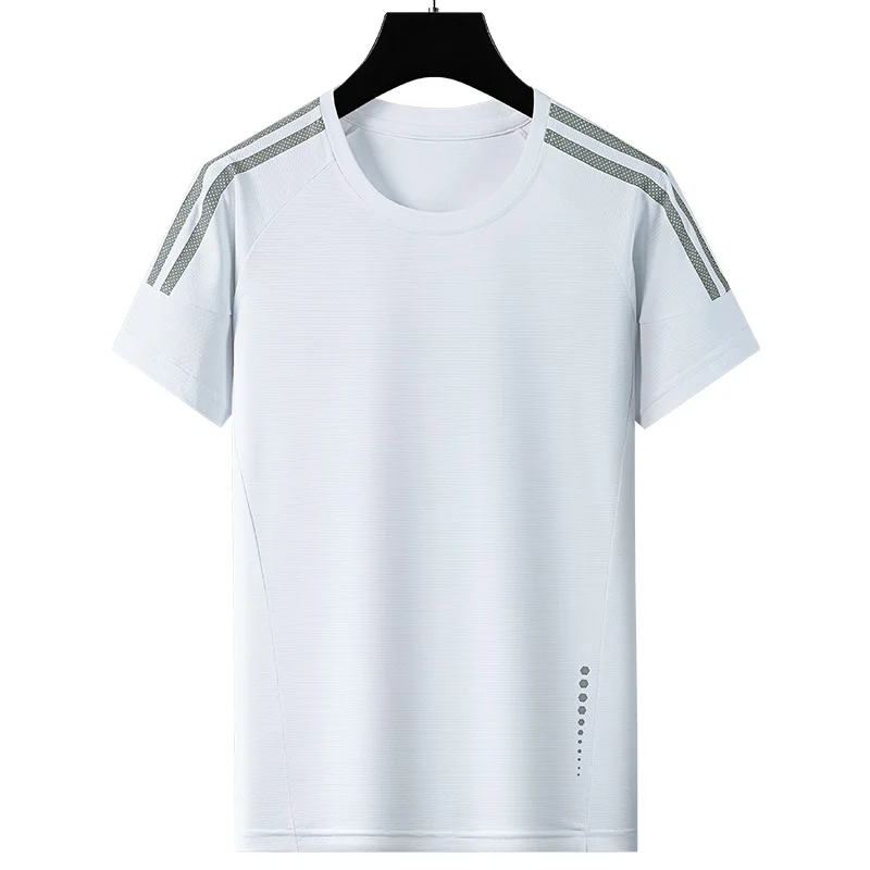 

Summer Fashion Round Short Sleeve T-shirt Male Loose Casual Quick Drying Pullover Top Men Oversized All-match Tee 3XL Large Size