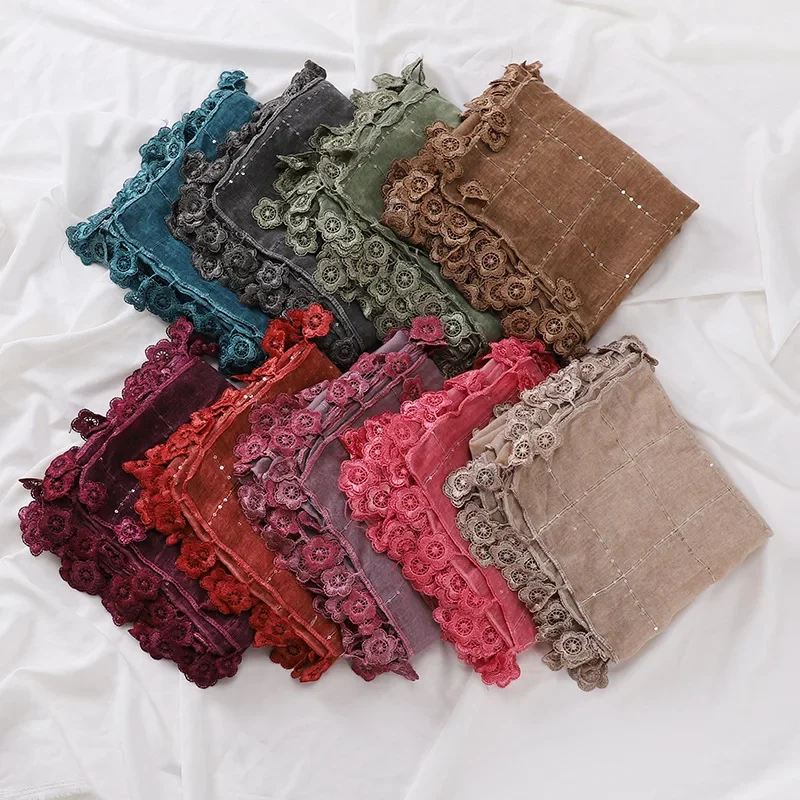 New Malaysia-Indonesia head scarf, sequined lace embellished scarf, headscarf