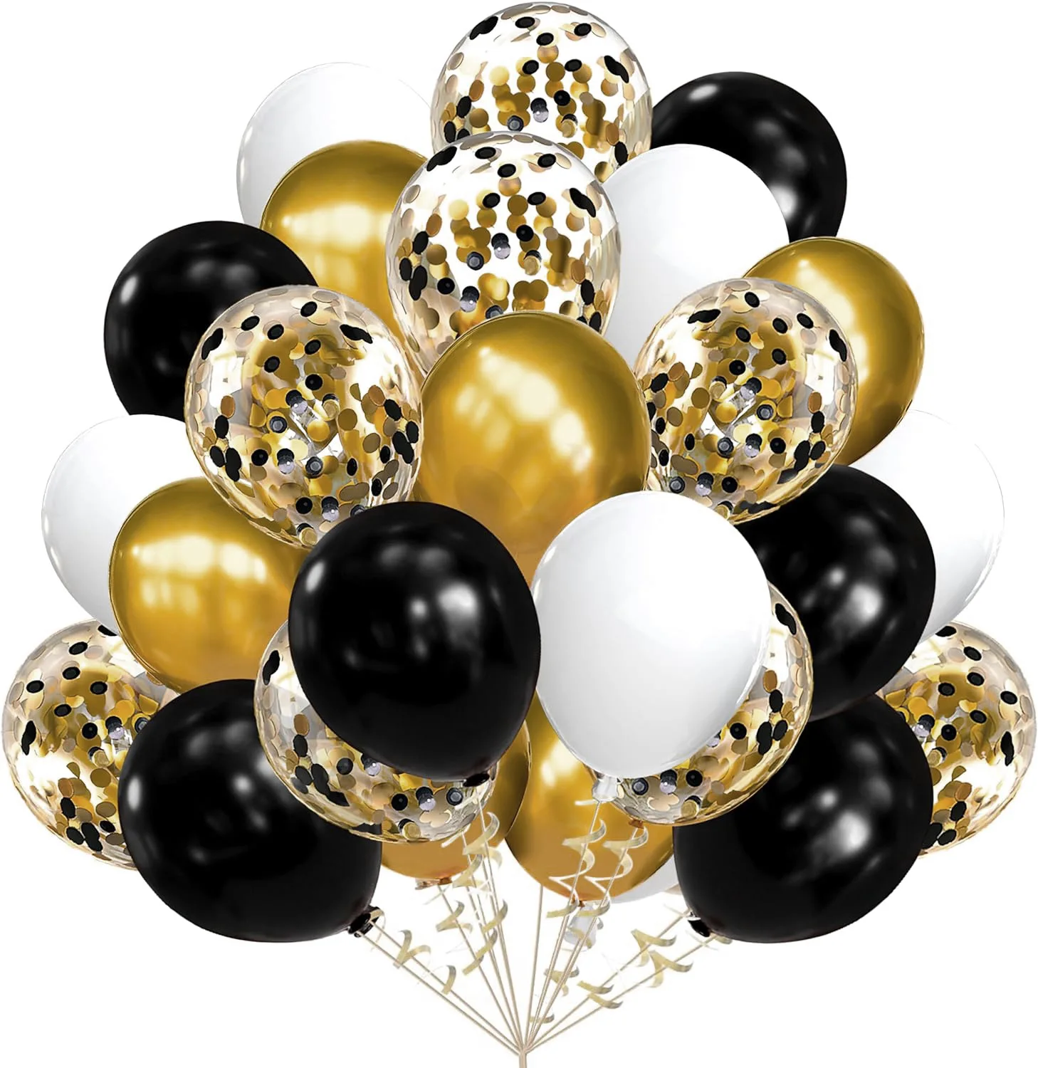 

30Pcs 10 Inch Metallic Gold Balloons Pearl White Latex Balloons Gold Confetti Balloons for Birthday Weddings Party Decorations