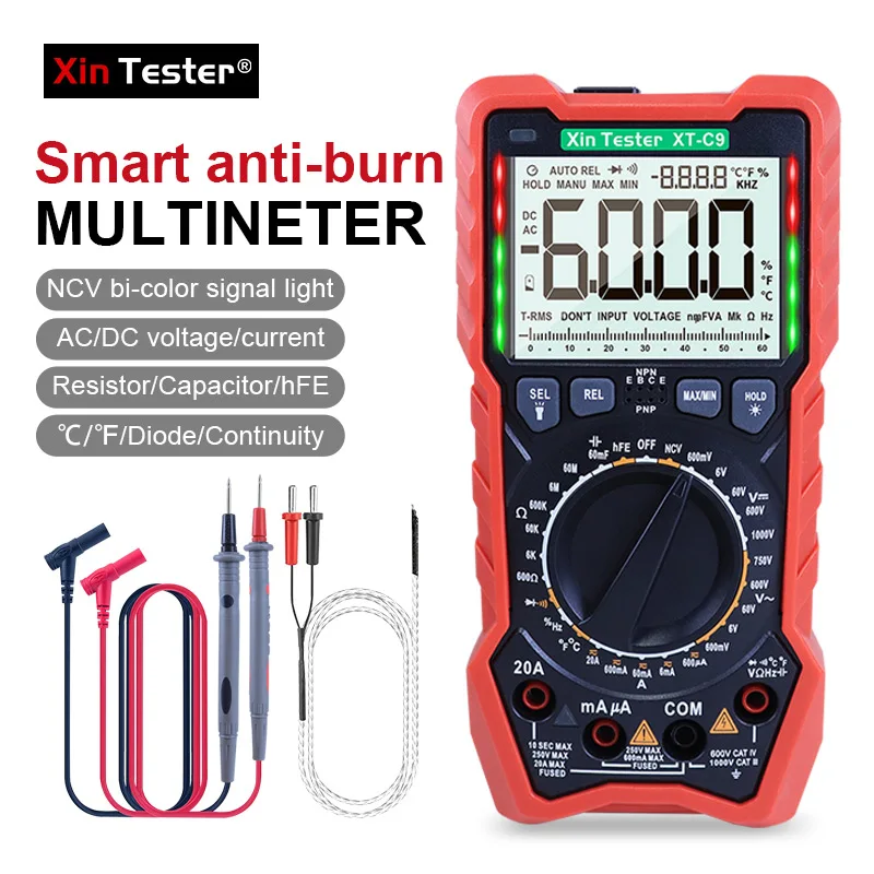 Xin Tester 6000 Counts Professional Digital Multimeter Transistor Capacitance Avometer LCR Automatic Meter