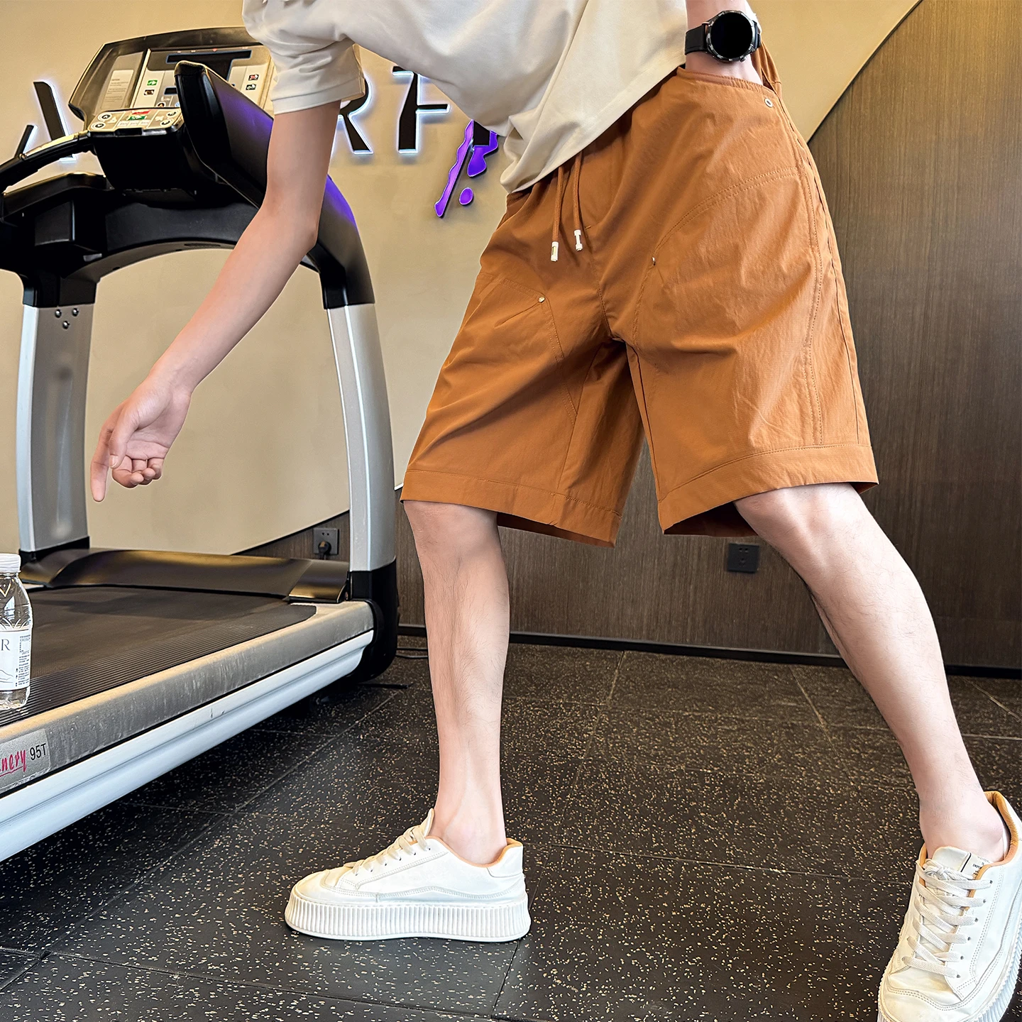 Men's Quick Dry Breathable Jogging Shorts Man 2026 Fashion Outdoor Sports Elastic Waist Solid Color Male Clothing
