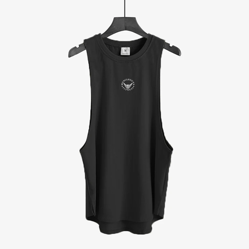 Mens Bodybuilding Casual Tank Tops Gym Fitness Workout Muscle Sport Sleeveless Singlets Summmer Cotton Breathable Loose T-shirts