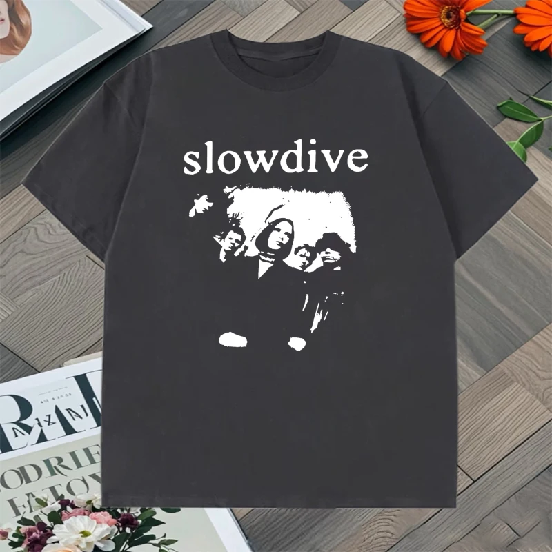 الصيف Slowdive الجرافيك تي شيرت مطبوعة الرجال النساء المتضخم الجولة الرقبة تي شيرت موضة 100% القطن أساسيات اليومية رداء علوي غير رسمي