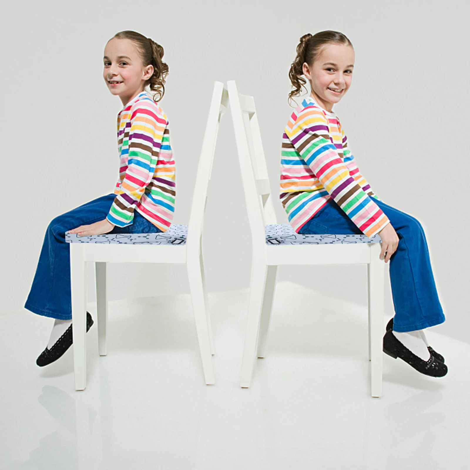 

Lovely Pattern Kids Seat Cushion with Straps Office Chair Booster Detachable Washable Toddler for Children Baby Gift
