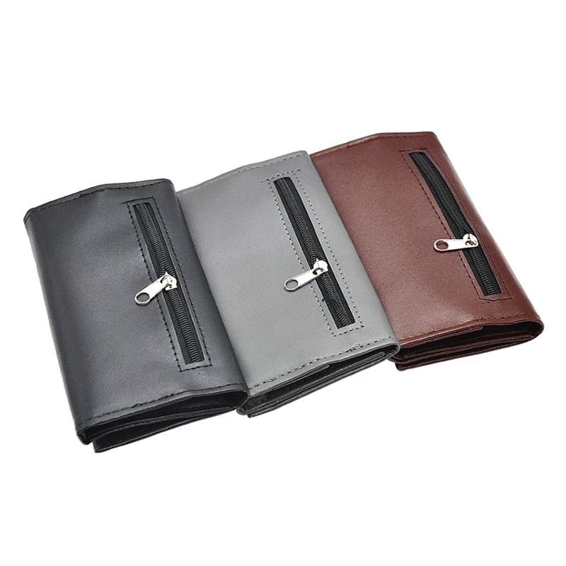 Portable Artificial Leather for Case Rolling Pipe Storage Bag with Zipper Buckle Cigarette Herb Smoking Paper