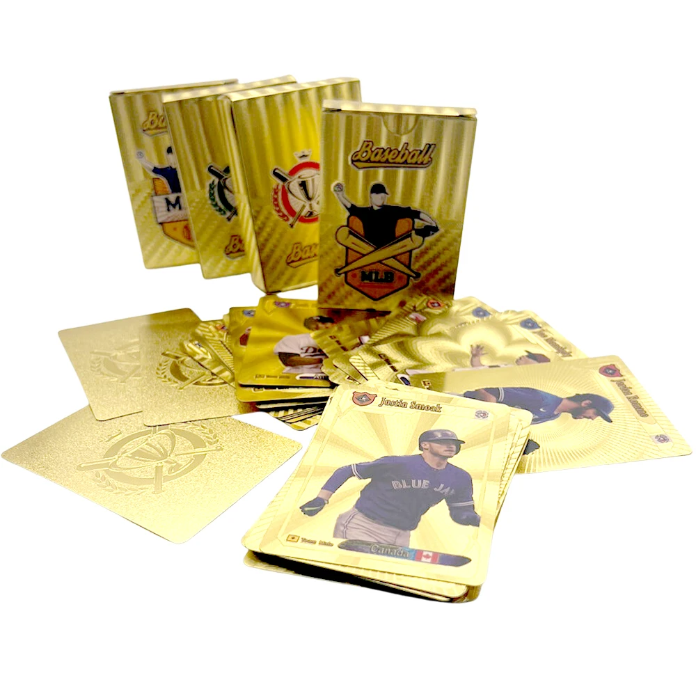 Baseball Star Collection Cards Gold English Trading Card Toys Baseball Collection Card Cards Fans Birthday Gift Children Toy