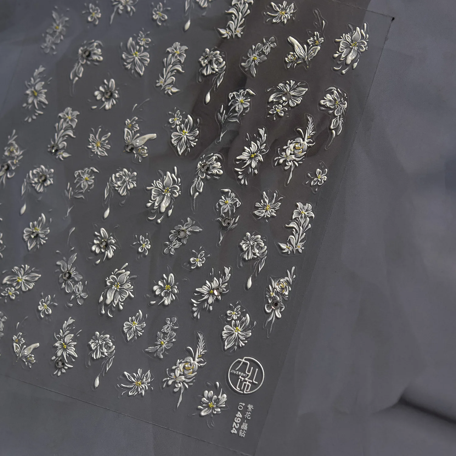 Flor de dopamina 5D pegatina artística para uñas Floral colorido con pétalos de gelatina semitransparentes lindo autoadhesivo calcomanía para manicura DIY