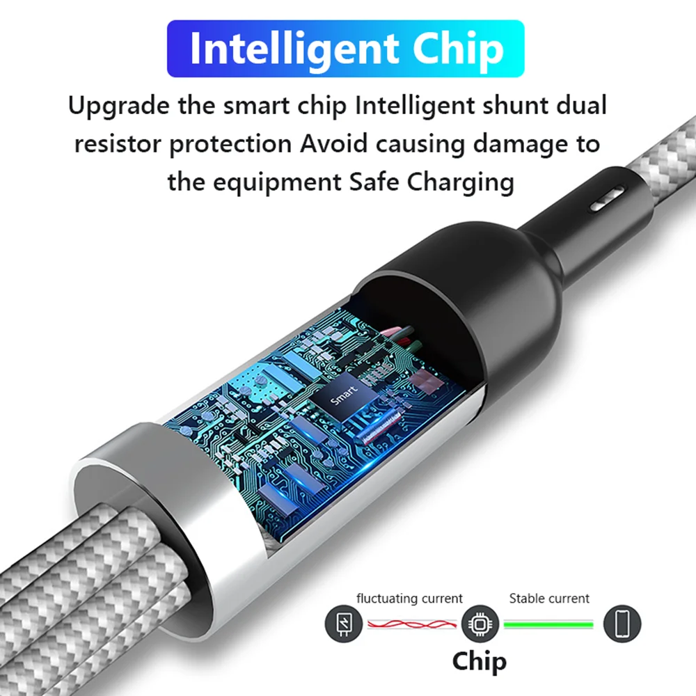 멀티 USB 충전 케이블 (3A) USB 케이블 4 in 1 고속 충전 코드 어댑터 (아이폰, 안드로이드 폰, 태블릿 등)