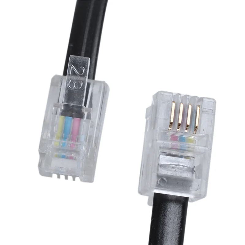 Y19A 5 uds 9,3 pulgadas negro RJ9 teléfono módem bobina línea Cable