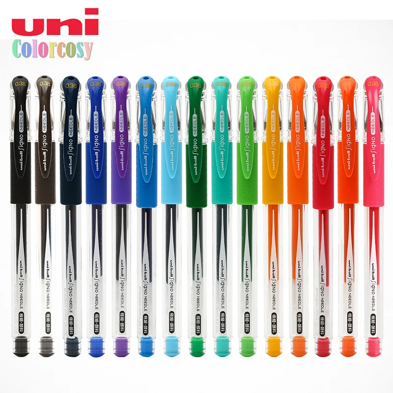 6pc Uni-ball Gel Ink Pens, Mitsubishi Ballpoint Pen Signo Needle Extra Fine Point 0.38 mm UM-151 10 Color To Choose Japan Import