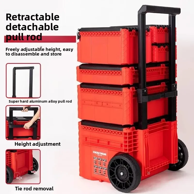 Toolbox Trolley Case Hardware Industrial Grade Multifunctional Tool Storage Box Fishing Combination Stacking Box Set