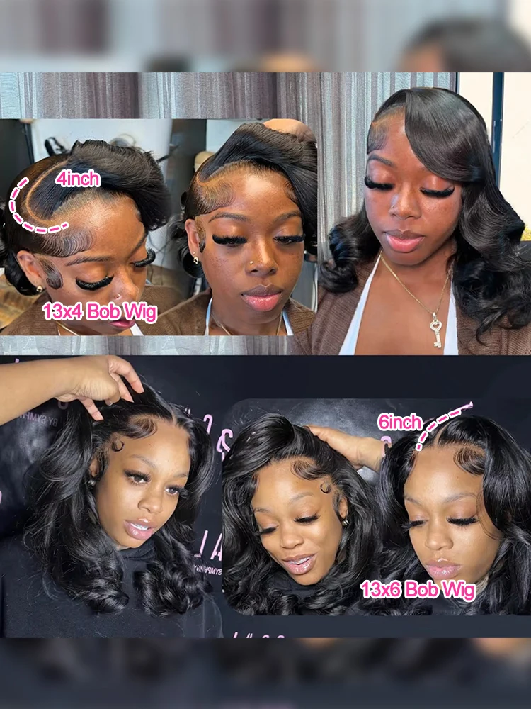 Bon Prix 250% Perruque BOB Courte Perruque شعر خام Sans Colle Perruque 13x6 13x4 دانتيل شفاف Perruques Naturelles en Dentelle Pleine Perruque Naturelle Moins Cher Perruque Livraison 3 Jours France Perruque Boucle #5
