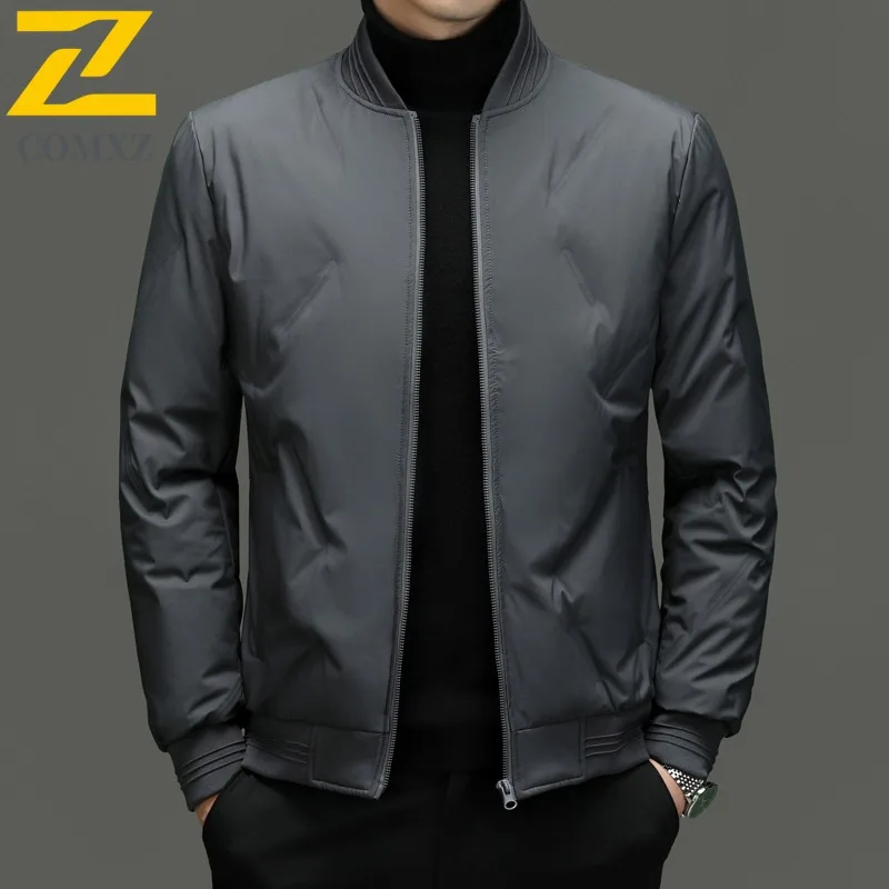 COMXZ Winter New 90% Down Down Jacket Men Lightweight Thermal Loose Fit Baseball Collar Youth Casual Men Wear Winter Coat 2025