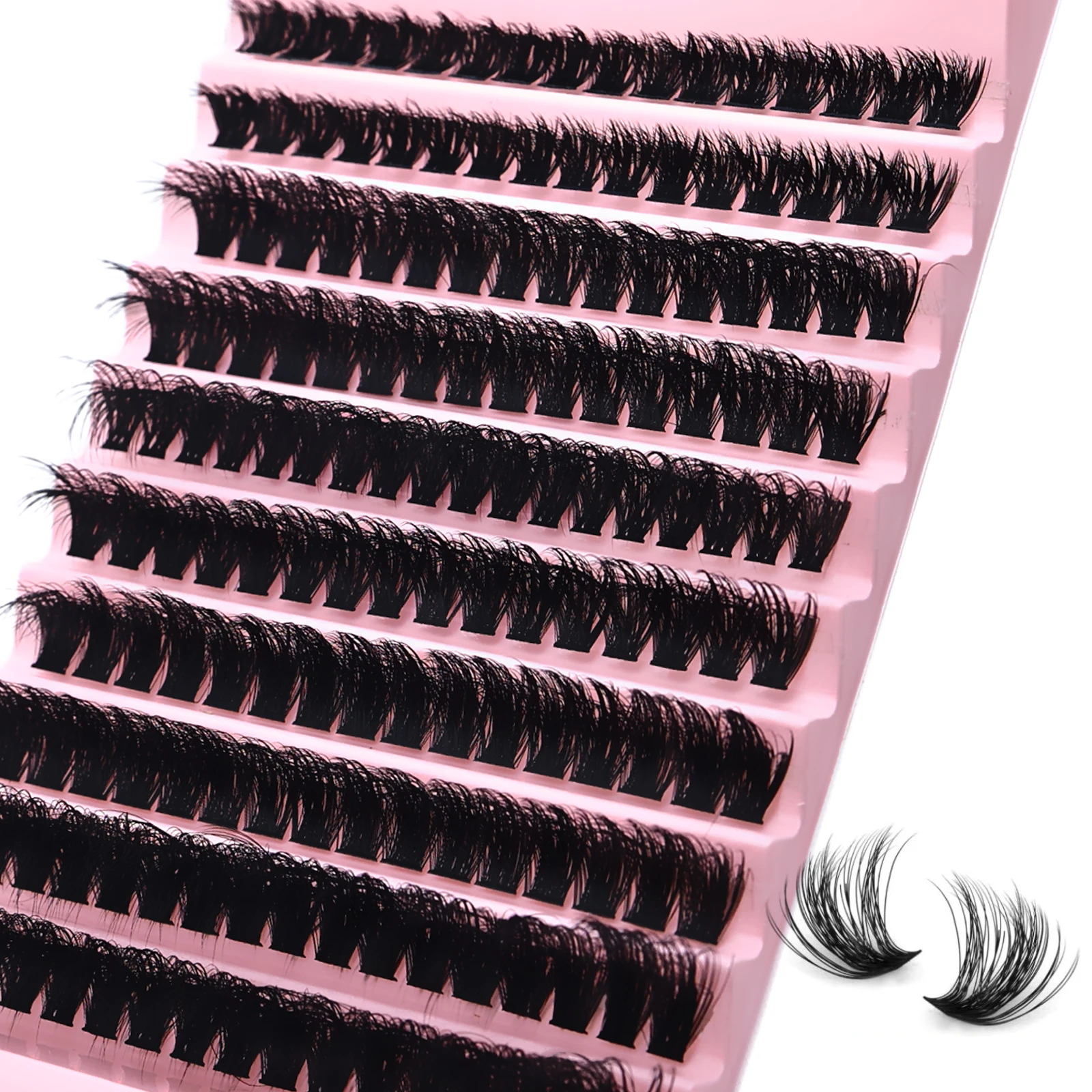 Flauschige Manga Cluster-Wimpern D-Curl Weiche, Luftige Wimpernverlängerungen DIY Wiederverwendbare Wimpern für den täglichen Gebrauch – Detail 2