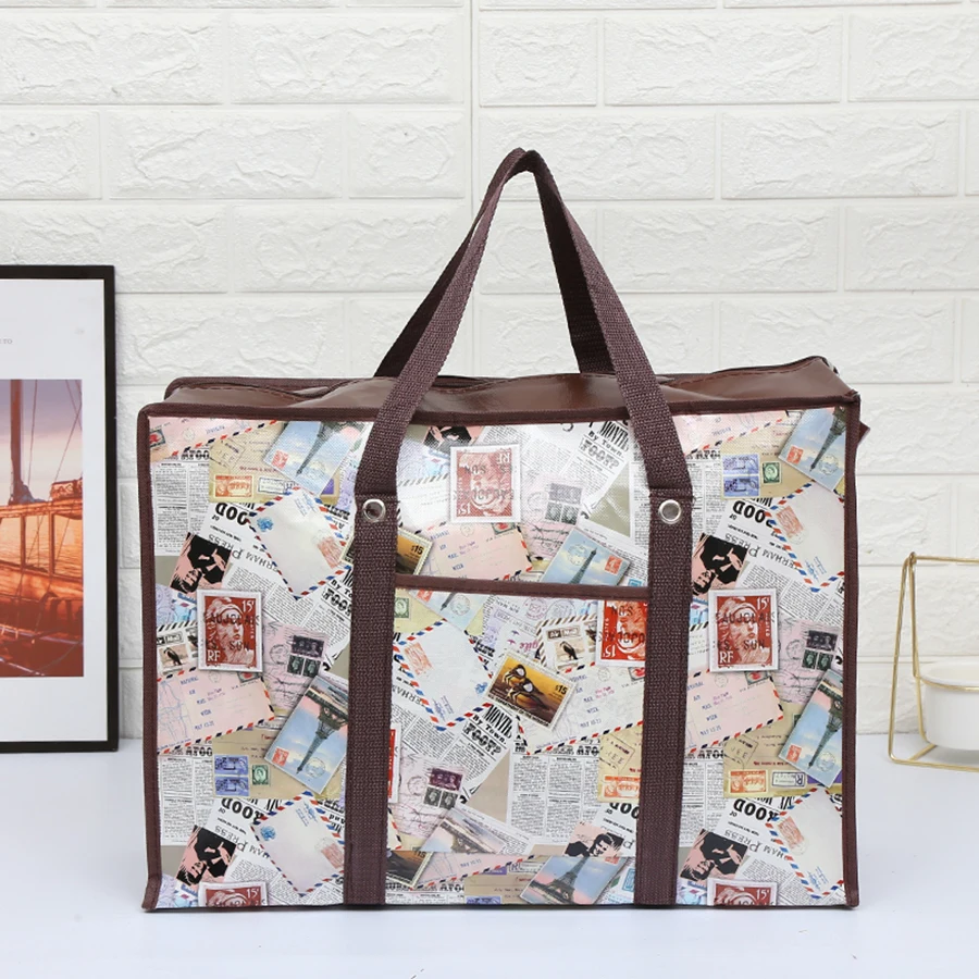Übergroße Reisetasche, Umzugshaus, Aufbewahrungstasche, gewebt, große Reise-Steppdecke, Kleidung, wasserdichte Folie, große Kapazität, Versandtasche – Detail 9