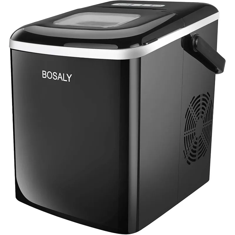 

BOSALY Ice Maker Machine, 26lbs 24h Ice Cube Maker, Electric Maker Portable with Scoop and Basket, Perfect for Home