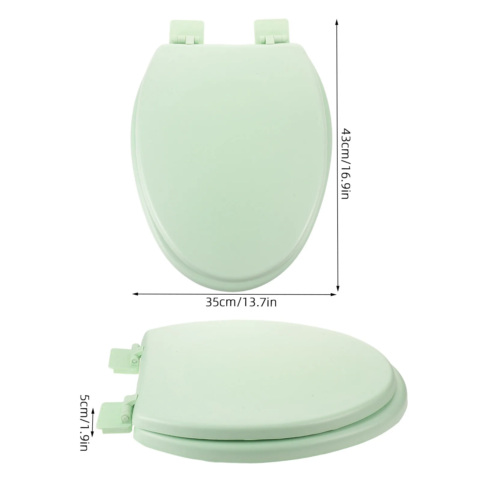 Oval Toilet Seat Soft Close Quiet Close Noise Free Toilet Seat Lid Cover Thick Foam Cushion Quick Release Light Green