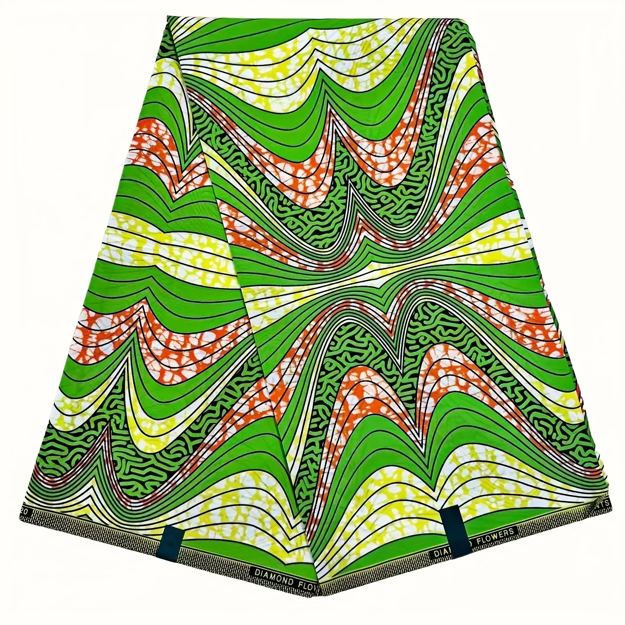 6 ياردة ريترو الأحمر والأخضر نمط هندسي أنقرة الأفريقية المطبوعة النسيج، تستخدم للخياطة والحرف اليدوية ومشاريع DIY #1